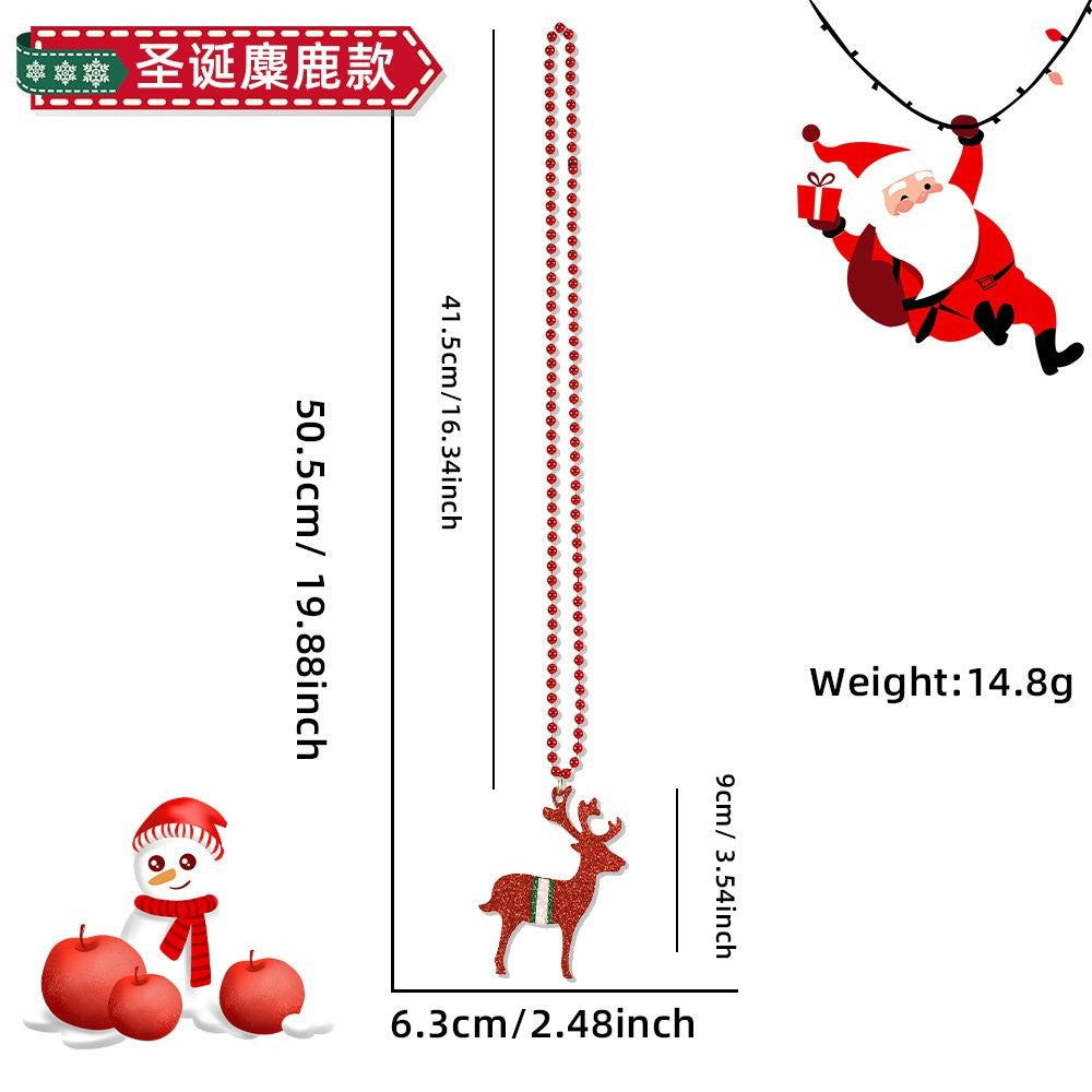 Santa Claus Red Bead Chain Necklace 5
