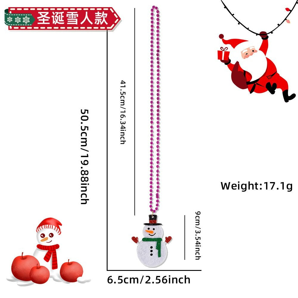 Santa Claus Red Bead Chain Necklace 7
