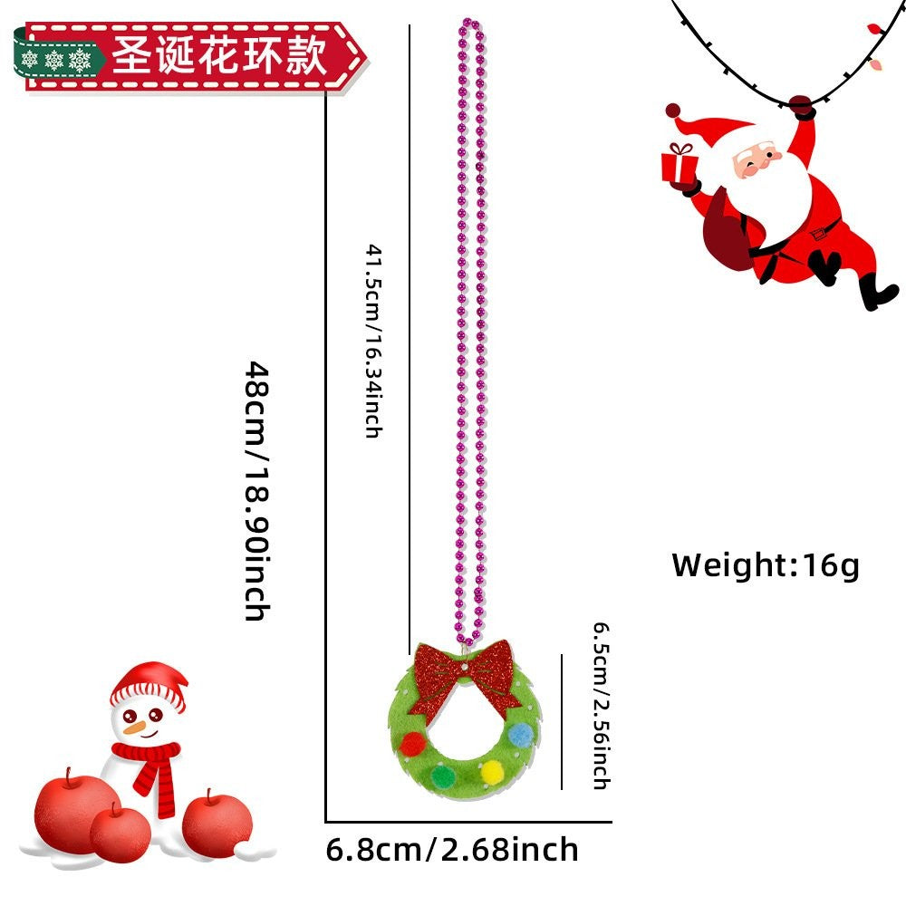 Santa Claus Red Bead Chain Necklace 8