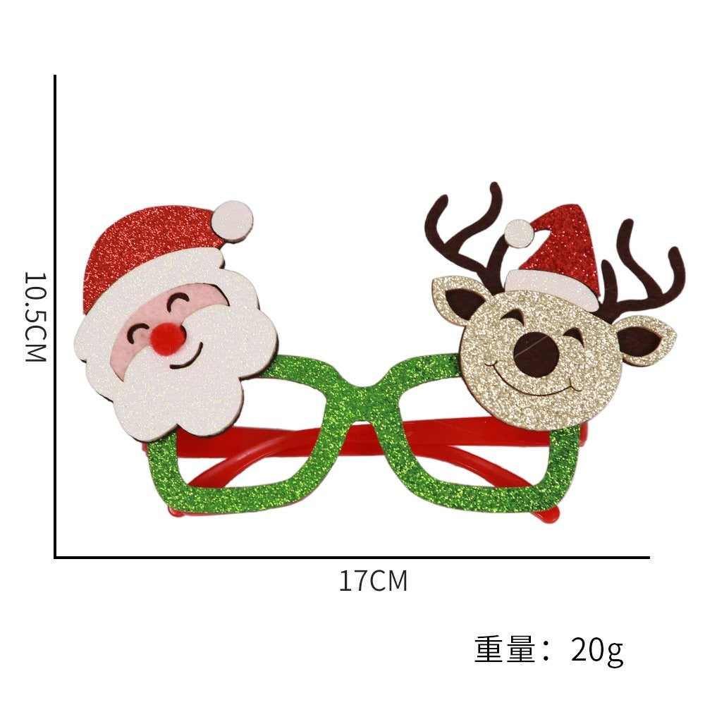 Santa Claus Reindeer Green Glasses