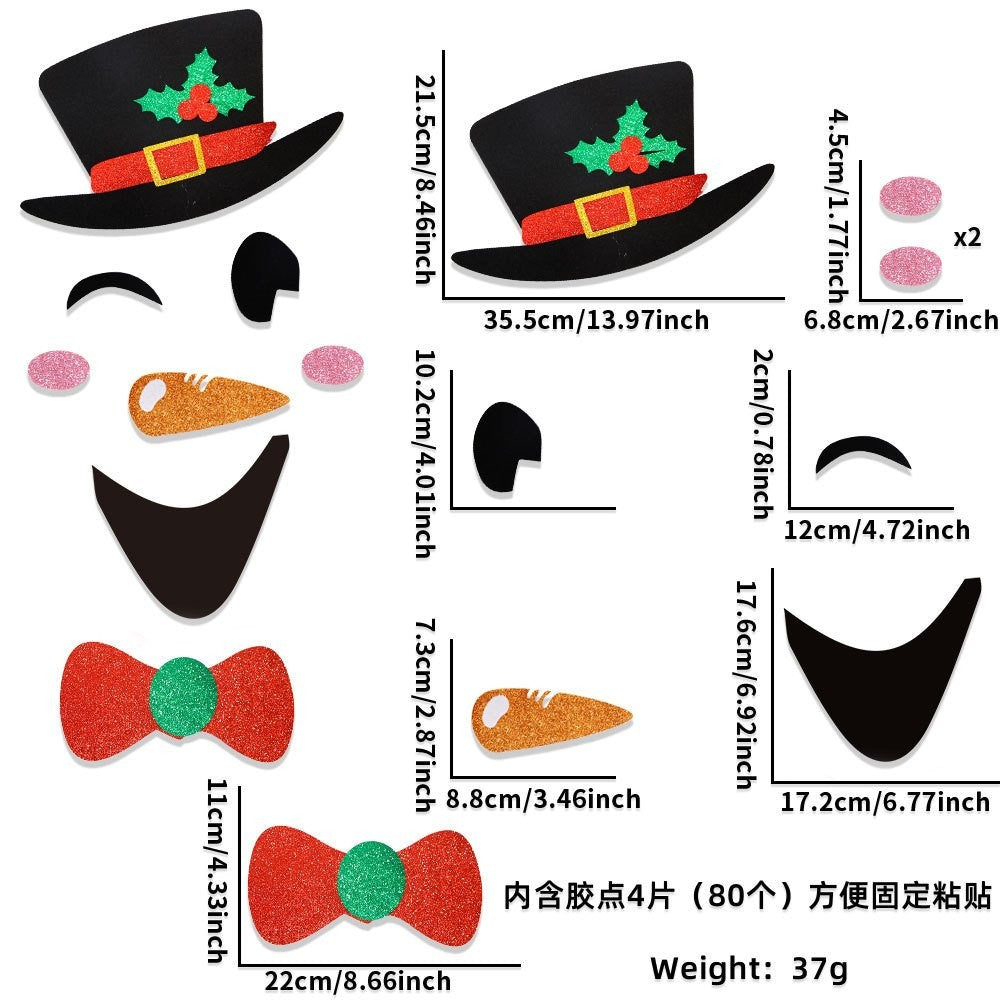Santa Hat Reindeer Style (Includes 3 Pcs Glue Dots) Door Sticker 3
