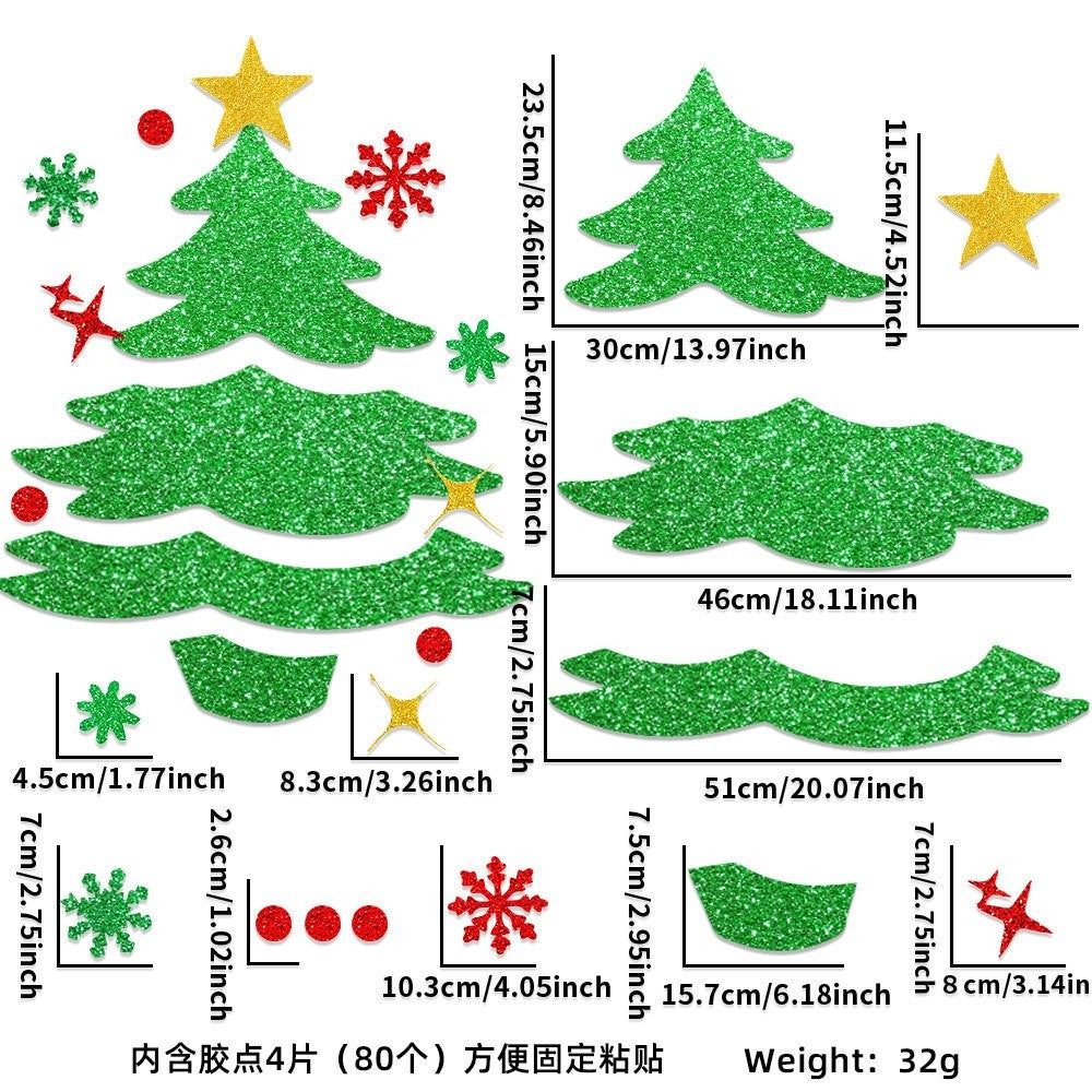 Santa Hat Reindeer Style (Includes 3 Pcs Glue Dots) Door Sticker 6
