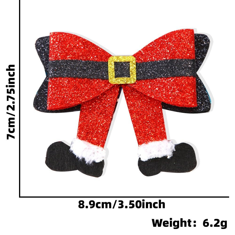 Santa Leg Bow Hair Clip 7*8.9cm