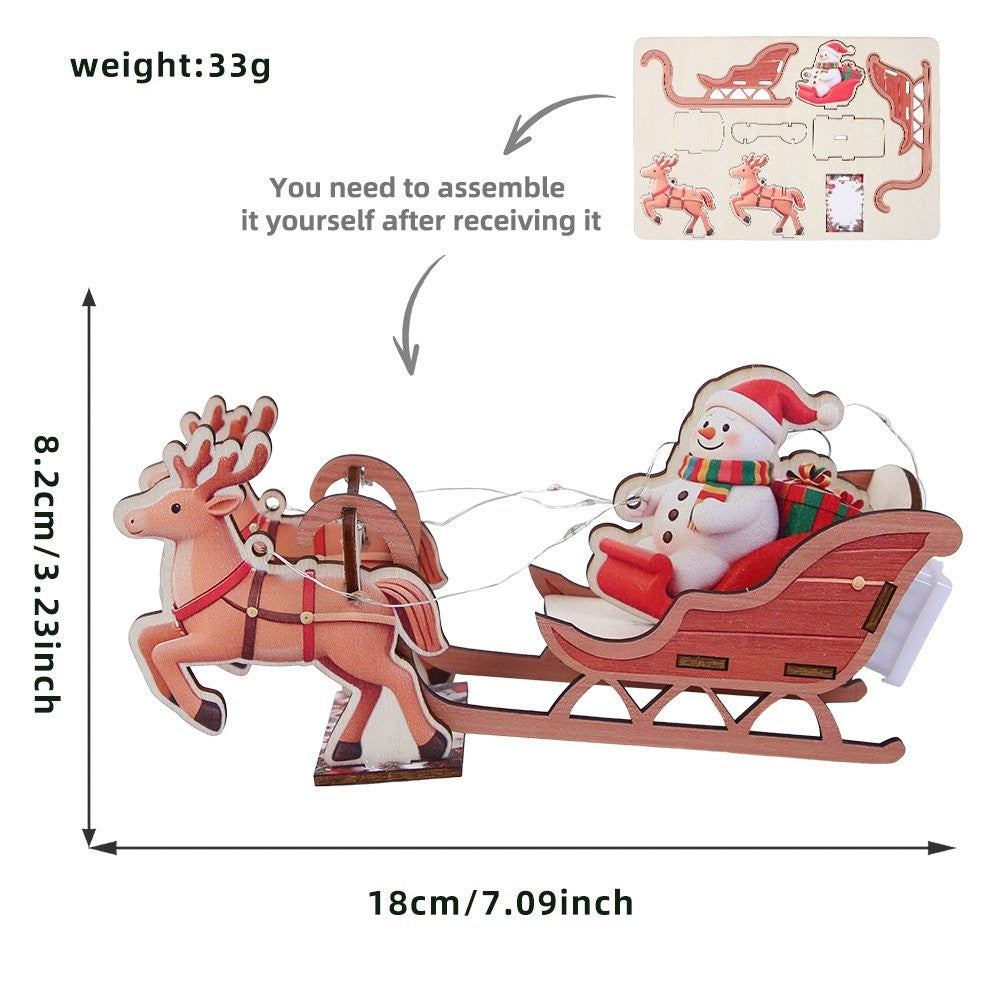 Santa Reindeer Sleigh Figurine Ornament 2