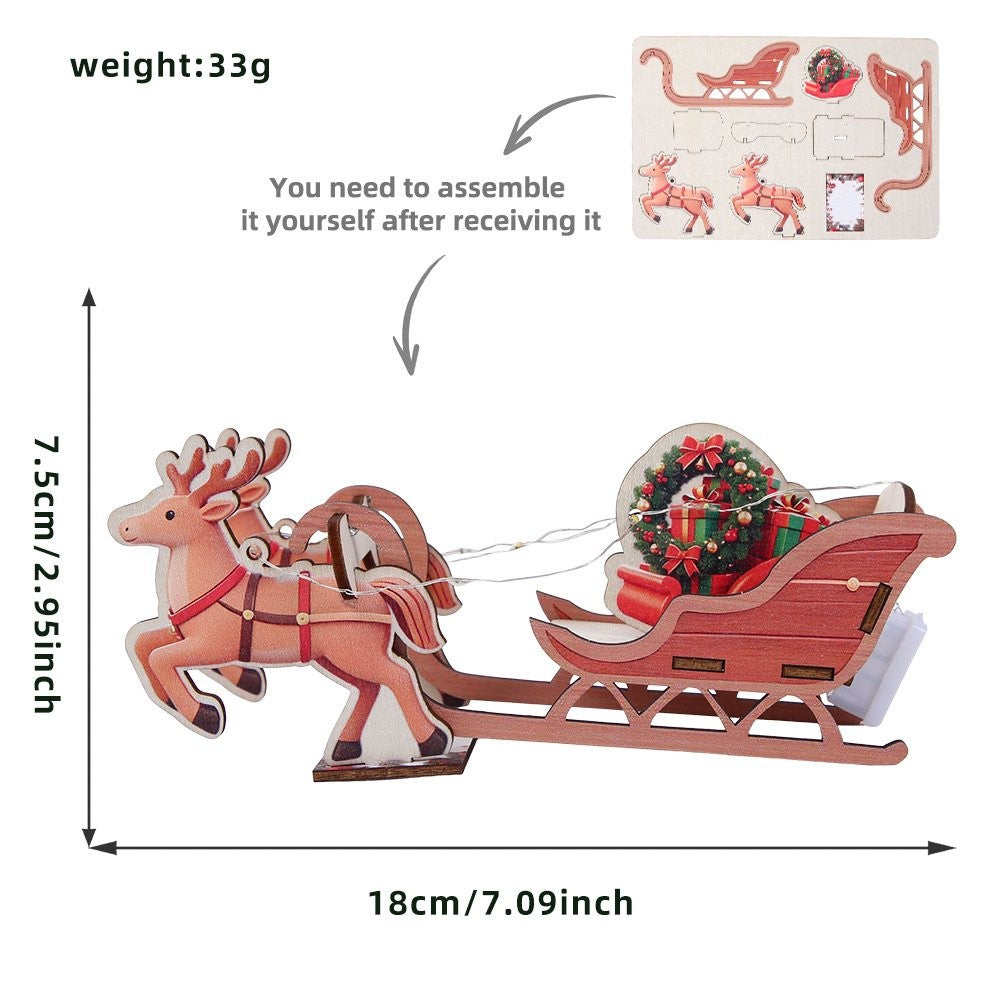 Santa Reindeer Sleigh Figurine Ornament 5