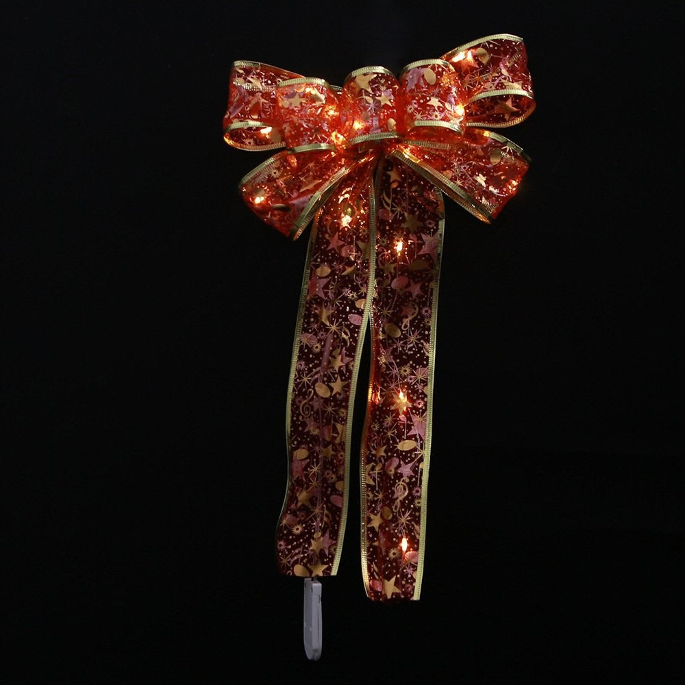 Silver Printed Bow + Warm Color LED 5
