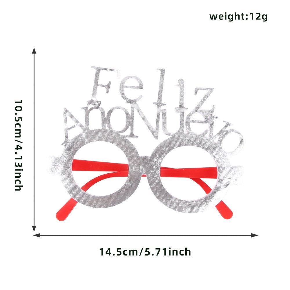 Silver Spanish New Year Happy Glasses