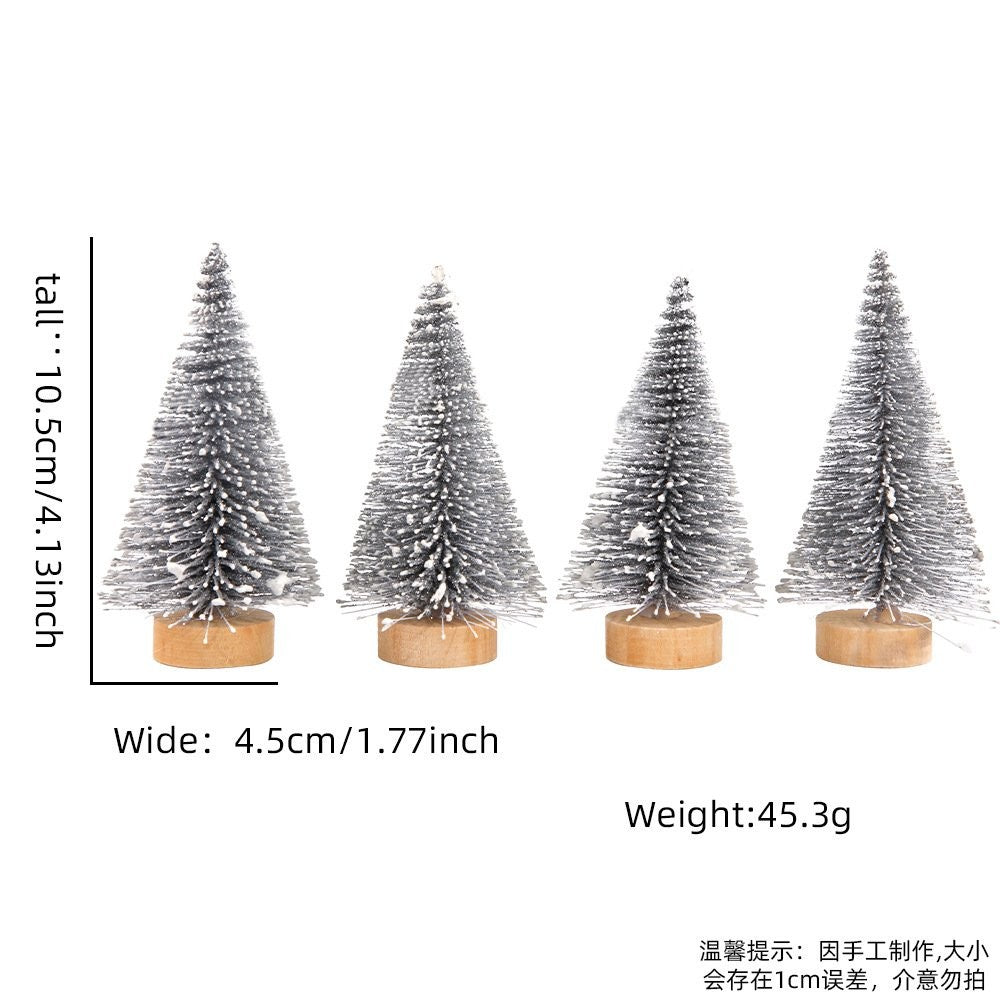 Silver with Snow Style (4-Pack) Tree