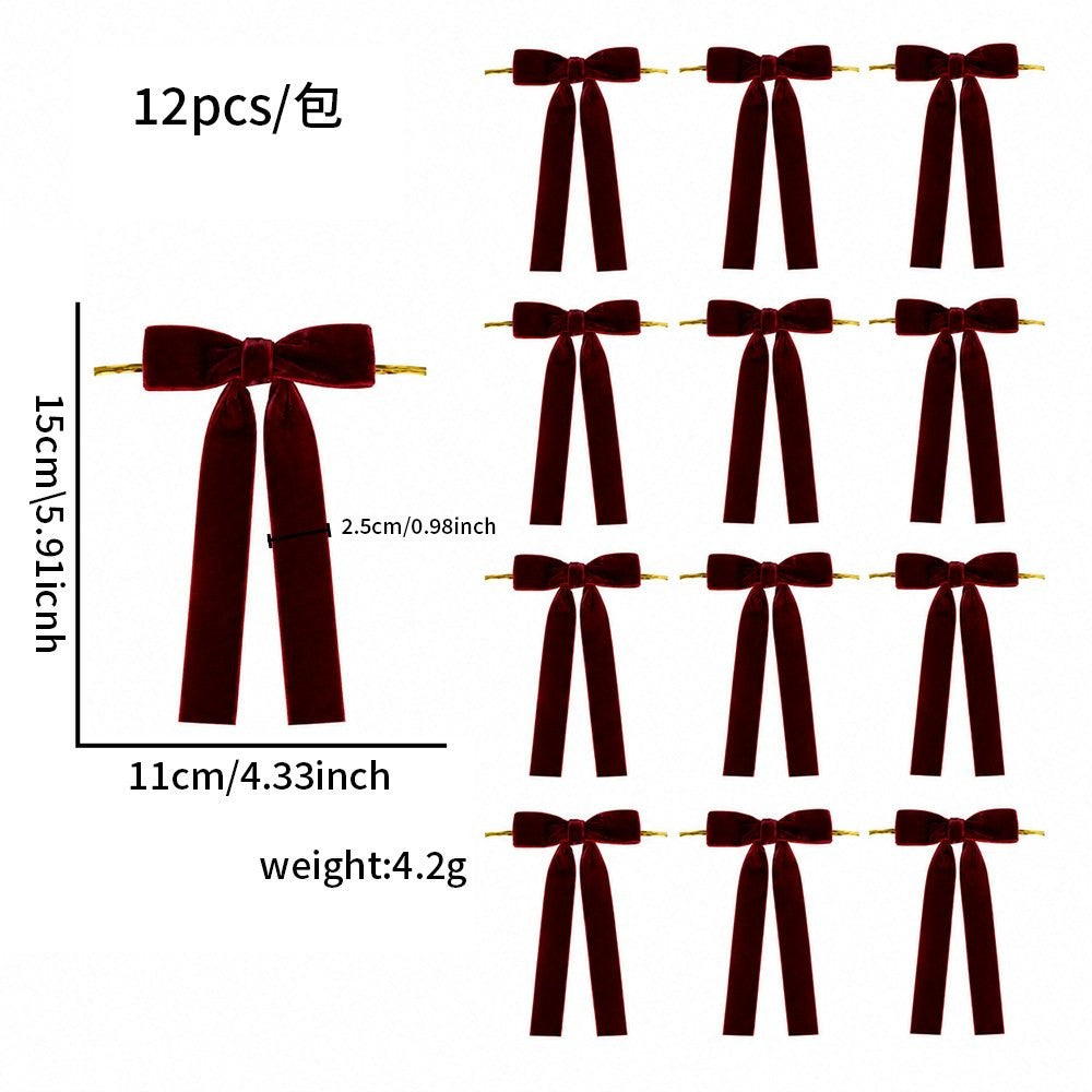Single Layer Burgundy Bow (12 Pc / Bag)