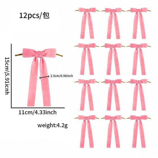 Single Layer Pink Bow (12 Pc / Bag)