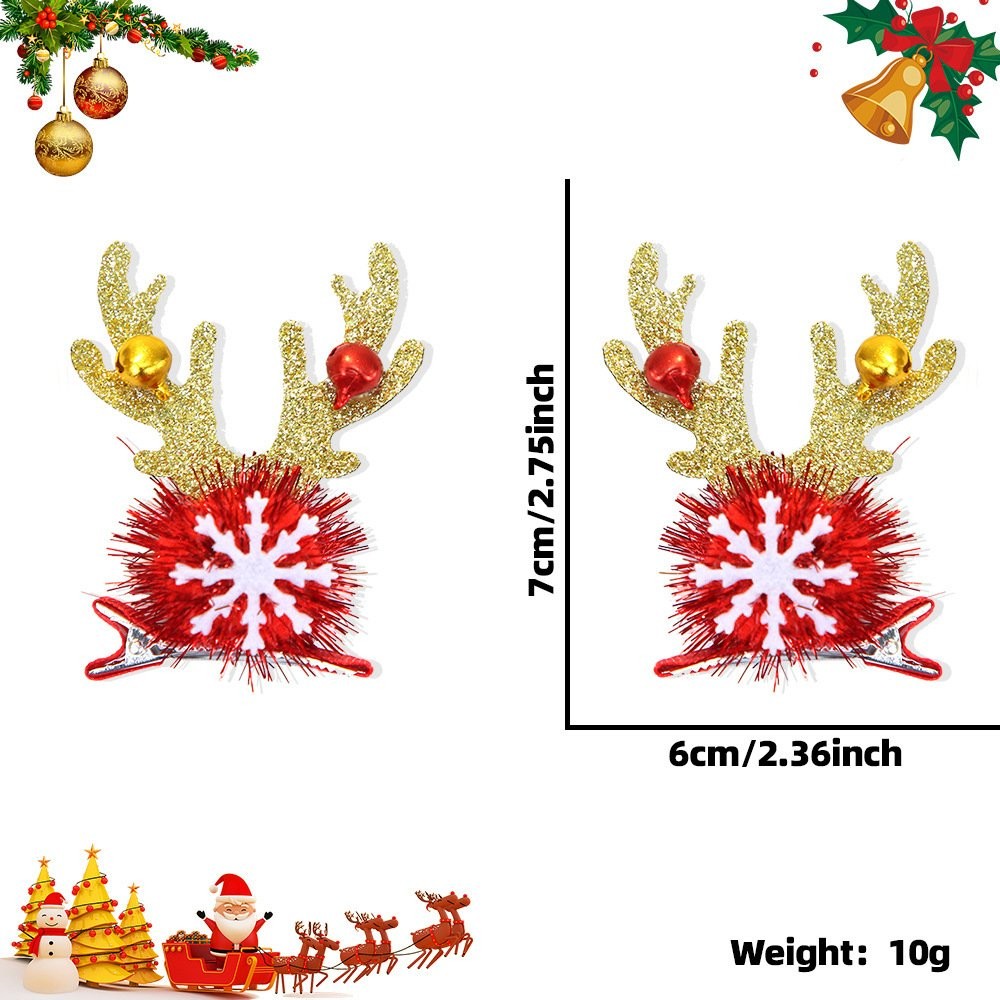 Snowflake Bell Antler Hair Clip 2410HH-LJFJ-4