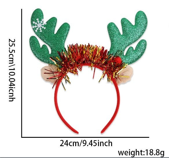 Snowflake Gold Antler Tinsel Headband 2