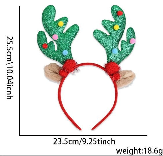 Snowflake Gold Antler Tinsel Headband 4