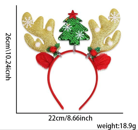 Snowflake Gold Antler Tinsel Headband 5