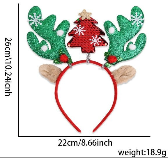 Snowflake Gold Antler Tinsel Headband 6