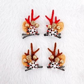 Snowflake Small Bow Hair Clip