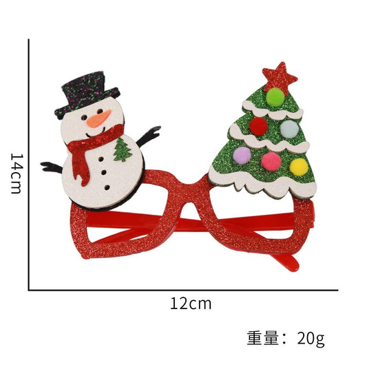 Snowman Christmas Tree Red Glasses