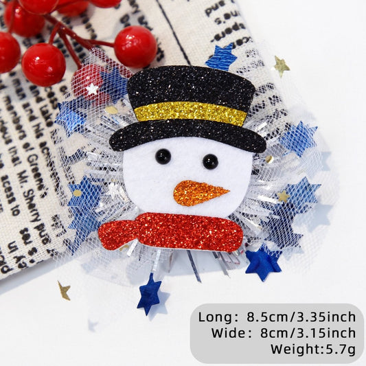Snowman Head Mesh Hair Clip