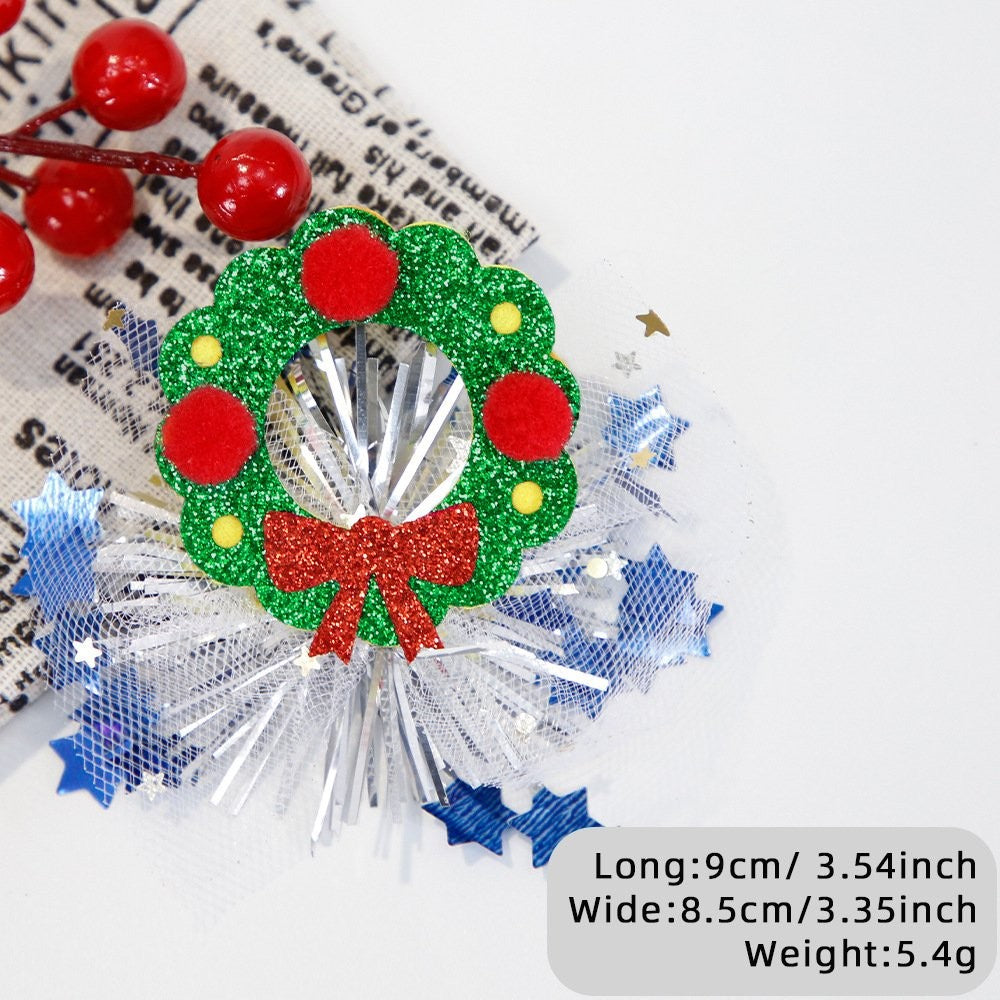 Snowman Head Mesh Hair Clip 10