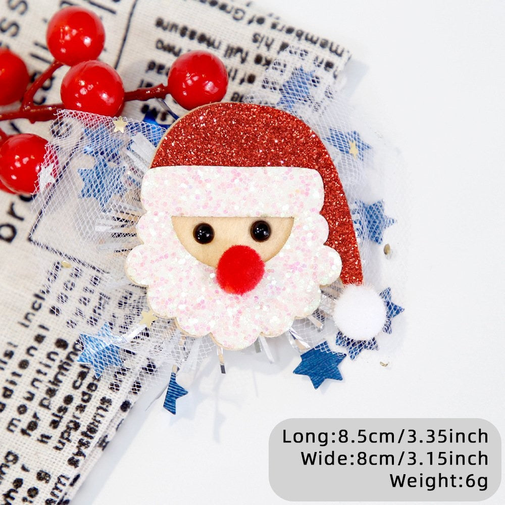 Snowman Head Mesh Hair Clip 2