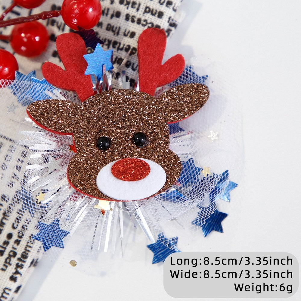 Snowman Head Mesh Hair Clip 6