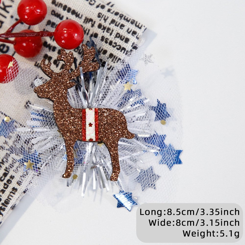 Snowman Head Mesh Hair Clip 8