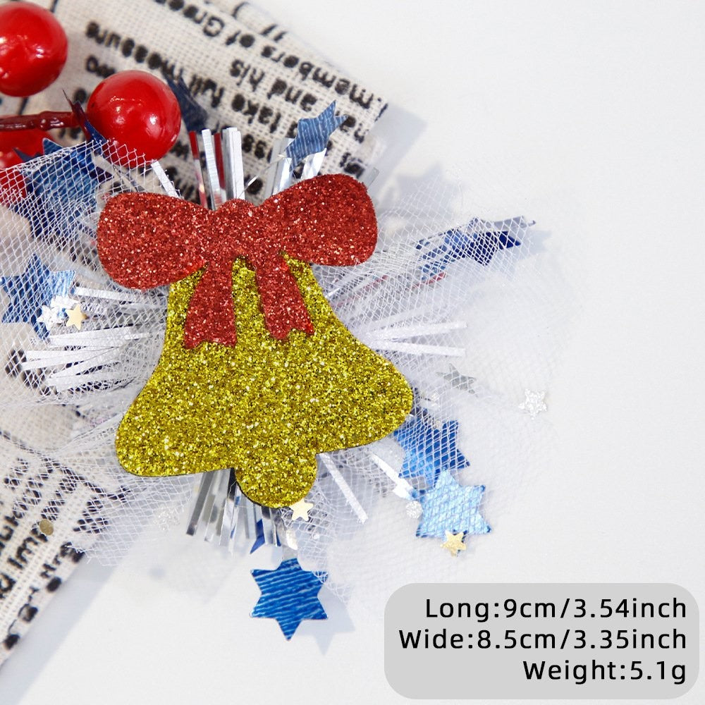 Snowman Head Mesh Hair Clip 9