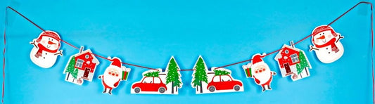 Snowman / House / Tree Car Bunting
