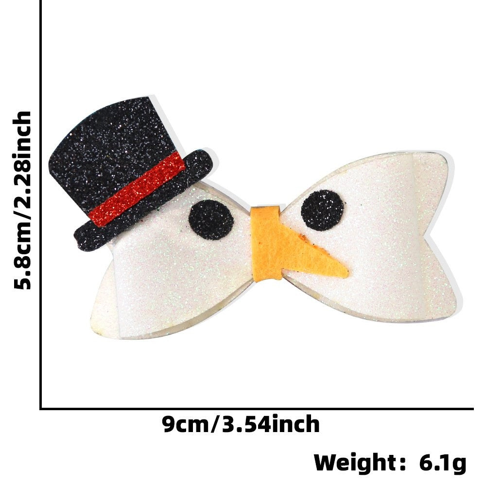 Snowman Top Hat Bow Hair Clip