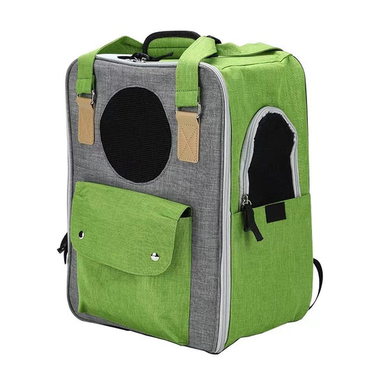 Square Round Mesh Fabric Pet Backpack