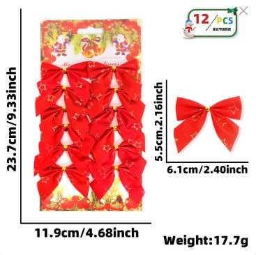 Star Printed Red Small Bow
