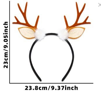 White Bauble Brown Antler Headband 23*23.8cm