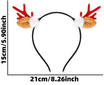 White Bauble Red Antler Headband 15*21cm