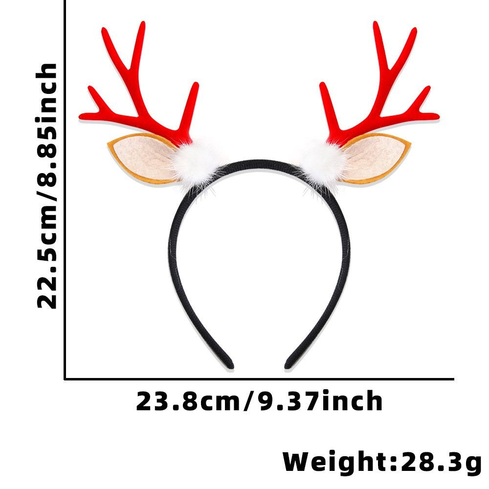 White Bauble Red Antler Headband 23.8*23cm