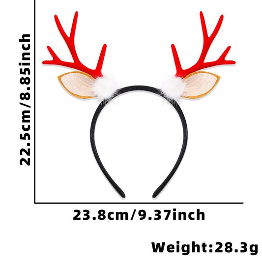 White Bauble Red Antler Headband 23.8*23cm