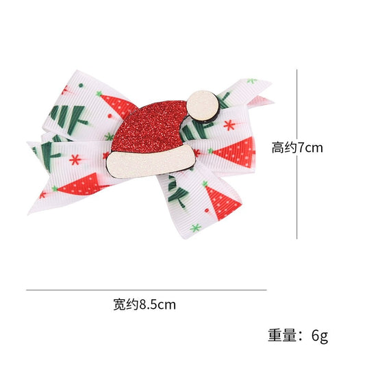 White Santa Hat Hair Clip 7*8.5cm