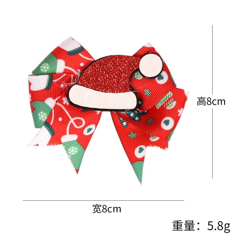 White Santa Hat Hair Clip 8*8cm