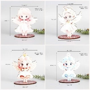 Wooden Angel Tabletop Figurine Ornament