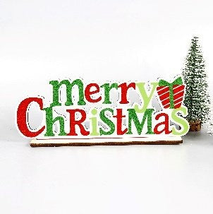 Wooden Christmas Letter Figurine Ornament 9x25cm