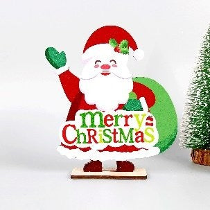 Wooden Christmas Letter Santa Figurine Ornament