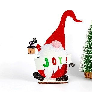 Wooden Christmas Letter Santa Figurine Ornament 2