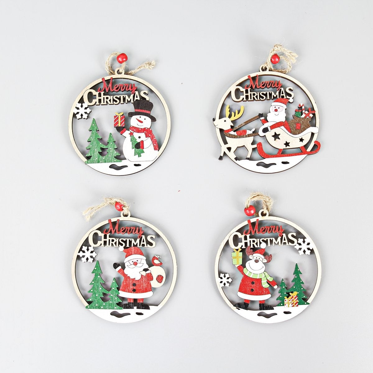 Wooden Hollow Cut Small Ornament 10x10cm