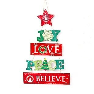 Wooden Letter Tree Shape Ornament 32x51cm