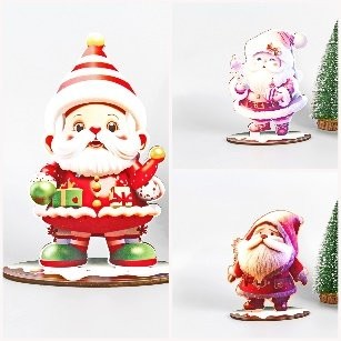 Wooden Santa Claus Tabletop Figurine Ornament
