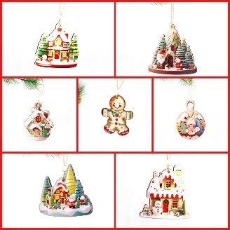 Wooden Small Ornament (Tree / House // Round Bauble)