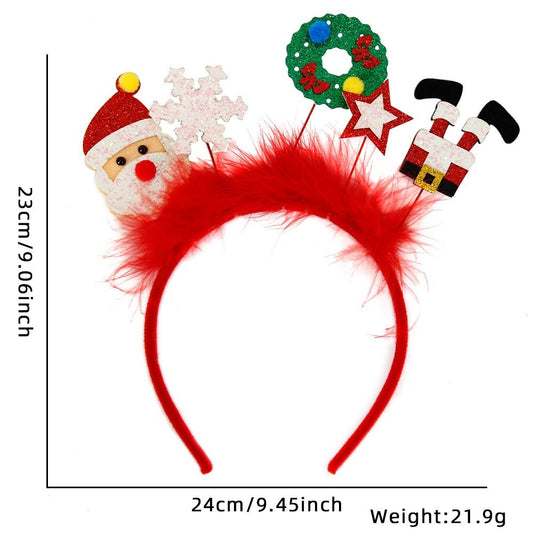 Wreath Snowflake Red Fluffy Headband 23*23cm
