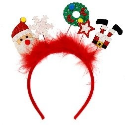 Wreath Snowflake Red Fluffy Headband 23*24cm